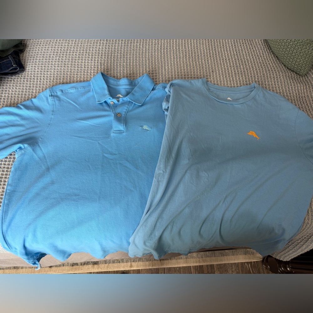 Tommy Bahama Light Blue Polo and Tee Set